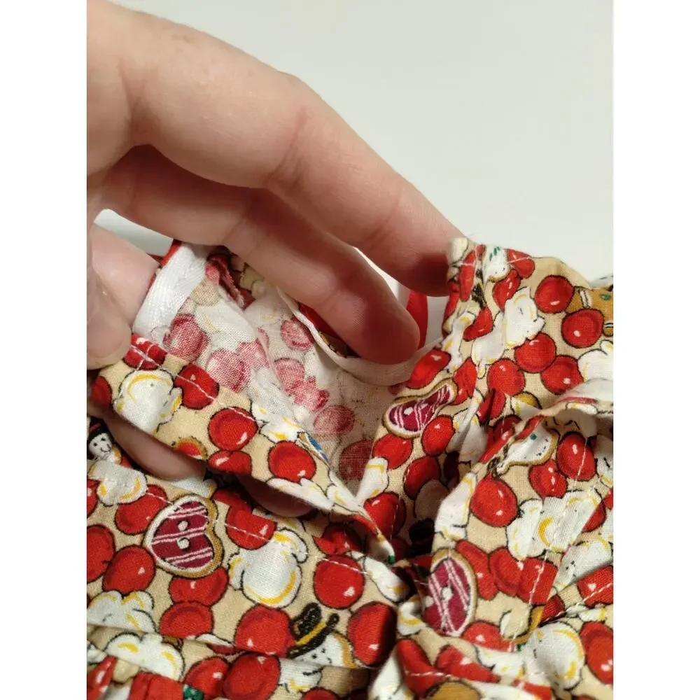 Vintage Handmade Doll Dress - Popcorn Cranberry Garland 10